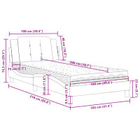 vidaXL Bett mit Matratze Wei&szlig; 100x200 cm Kunstleder