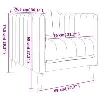 vidaXL 3-tlg. Sofagarnitur Taupe Stoff