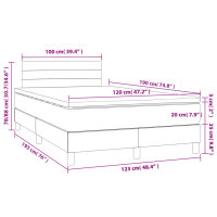 vidaXL Boxspringbett mit Matratze &amp; LED Schwarz 120x190 cm Stoff