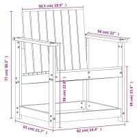 vidaXL 3-tlg. Garten-Lounge-Set Massivholz Kiefer