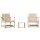 vidaXL 3-tlg. Garten-Lounge-Set Massivholz Kiefer