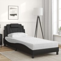 vidaXL Bett mit Matratze Schwarz 80x200 cm Kunstleder