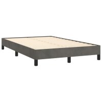 vidaXL Boxspringbett mit Matratze &amp; LED Dunkelgrau 120x190 cm Samt