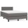 vidaXL Boxspringbett mit Matratze &amp; LED Grau 120x190 cm Kunstleder