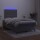 vidaXL Boxspringbett mit Matratze &amp; LED Dunkelgrau 120x190 cm Samt