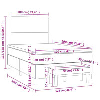 vidaXL Boxspringbett mit Matratze Dunkelgrau 120x190 cm Stoff