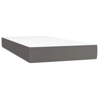 vidaXL Boxspringbett mit Matratze Grau 120x190 cm Kunstleder