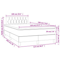 vidaXL Boxspringbett mit Matratze &amp; LED Schwarz 120x190 cm Samt