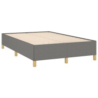 vidaXL Boxspringbett mit Matratze &amp; LED Dunkelgrau 120x190 cm Stoff