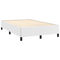 vidaXL Boxspringbett mit Matratze &amp; LED Wei&szlig; 120x190 cm Kunstleder