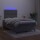 vidaXL Boxspringbett mit Matratze &amp; LED Dunkelgrau 120x190 cm Samt