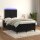 vidaXL Boxspringbett mit Matratze &amp; LED Schwarz 120x190 cm Samt