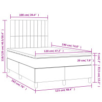 vidaXL Boxspringbett mit Matratze &amp; LED Dunkelgr&uuml;n 120x190 cm Samt