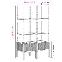 vidaXL Pflanzk&uuml;bel mit Rankgitter Grau 80x40x142,5 cm PP