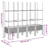 vidaXL Pflanzk&uuml;bel mit Rankgitter Wei&szlig; 160x40x142,5 cm PP