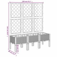 vidaXL Pflanzk&uuml;bel mit Rankgitter Braun 120x40x142 cm PP