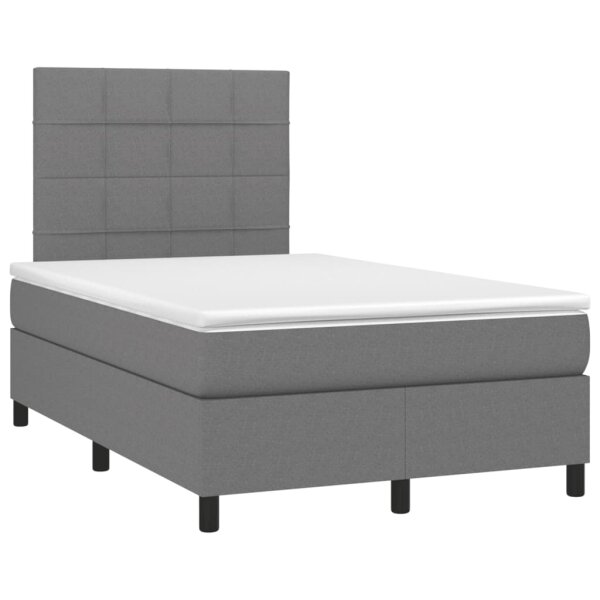 vidaXL Boxspringbett mit Matratze Dunkelgrau 120x190 cm Stoff