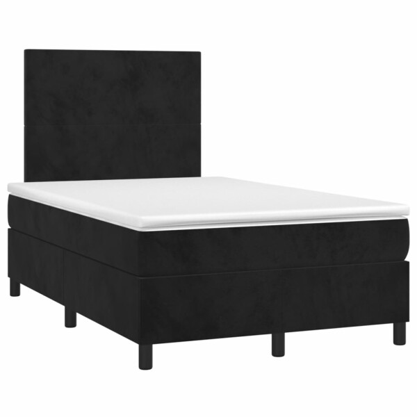 vidaXL Boxspringbett mit Matratze Schwarz 120x190 cm Samt