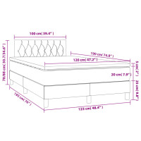 vidaXL Boxspringbett mit Matratze &amp; LED Schwarz 120x190 cm Stoff