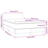 vidaXL Boxspringbett mit Matratze &amp; LED Schwarz 120x190 cm Stoff