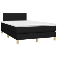 vidaXL Boxspringbett mit Matratze &amp; LED Schwarz 120x190 cm Stoff