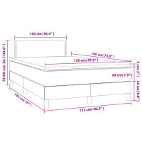 vidaXL Boxspringbett mit Matratze &amp; LED Schwarz 120x190 cm Stoff