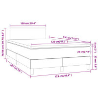 vidaXL Boxspringbett mit Matratze Dunkelgrau 120x190 cm Stoff