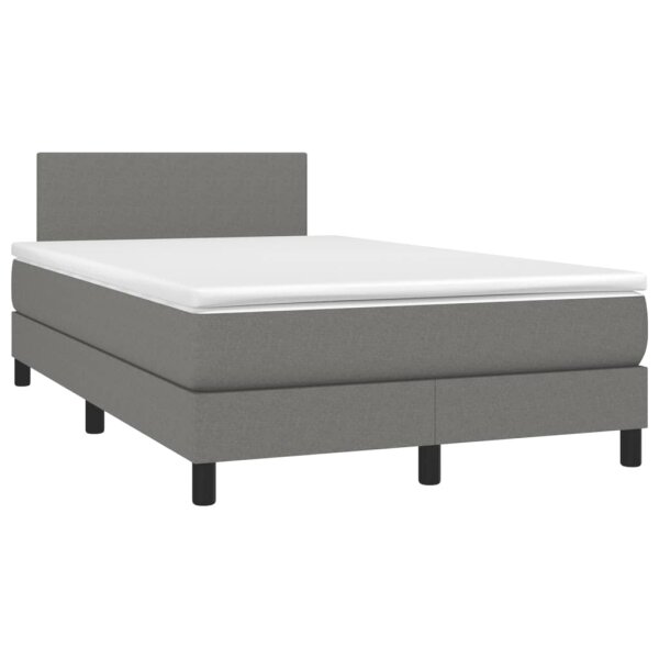 vidaXL Boxspringbett mit Matratze Dunkelgrau 120x190 cm Stoff