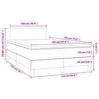 vidaXL Boxspringbett mit Matratze Dunkelgrau 120x190 cm Stoff