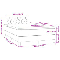 vidaXL Boxspringbett mit Matratze Schwarz 120x190 cm Stoff