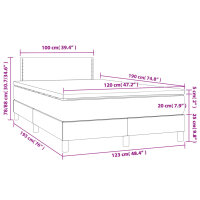 vidaXL Boxspringbett mit Matratze Wei&szlig; 120x190 cm Kunstleder