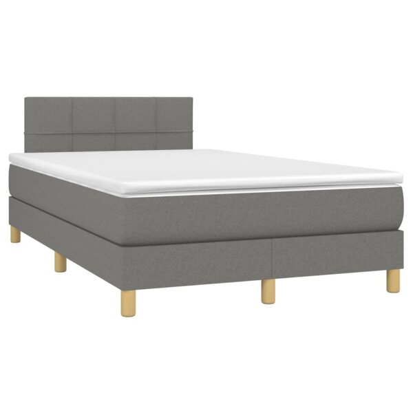 vidaXL Boxspringbett mit Matratze Dunkelgrau 120x190 cm Stoff