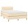 vidaXL Boxspringbett mit Matratze Creme 120x190 cm Stoff