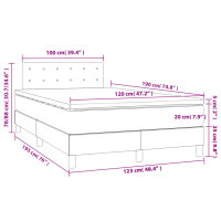 vidaXL Boxspringbett mit Matratze Grau 120x190 cm Kunstleder