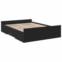 vidaXL Bettgestell mit Schubladen Schwarz 140x190 cm Holzwerkstoff