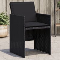 vidaXL Gartenst&uuml;hle mit Kissen 4 Stk. Schwarz Poly Rattan