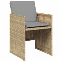 vidaXL Gartenst&uuml;hle mit Kissen 4 Stk. Beigemischung Poly Rattan