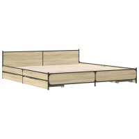 vidaXL Bettgestell mit Schubladen Sonoma-Eiche 200x200cm Holzwerkstoff