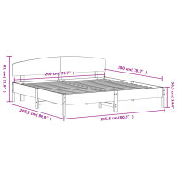 vidaXL Massivholzbett mit Kopfteil Wachsbraun 200x200 cm Kiefer