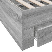 vidaXL Bettgestell mit Schubladen Grau Sonoma 100x200 cm Holzwerkstoff