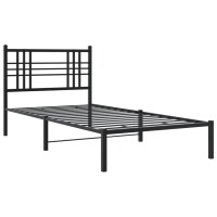 vidaXL Bettgestell mit Kopfteil Metall Schwarz 90x190 cm