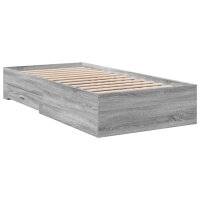 vidaXL Bettgestell mit Schubladen Grau Sonoma 75x190 cm Holzwerkstoff