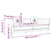 vidaXL 2-tlg. Sofagarnitur mit Kissen Schwarz Samt