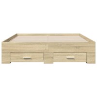 vidaXL Bettgestell mit Schubladen Sonoma-Eiche 135x190cm Holzwerkstoff