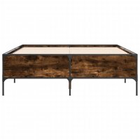 vidaXL Bettgestell R&auml;uchereiche 135x190 cm Holzwerkstoff und Metall