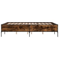 vidaXL Bettgestell R&auml;uchereiche 135x190 cm Holzwerkstoff und Metall