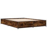 vidaXL Bettgestell R&auml;uchereiche 140x190 cm Holzwerkstoff und Metall