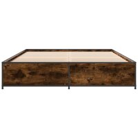 vidaXL Bettgestell R&auml;uchereiche 140x190 cm Holzwerkstoff und Metall