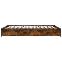 vidaXL Bettgestell R&auml;uchereiche 140x190 cm Holzwerkstoff und Metall