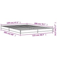 vidaXL Bettgestell R&auml;uchereiche 120x200 cm Holzwerkstoff und Metall